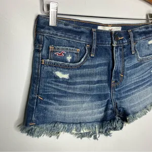 Y2K Hollister low rise jean shorts raw hem‎ size Shows size 26 thumbnail 2