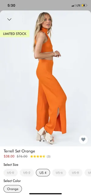 Princess Polly Terrell Set Orange thumbnail 2