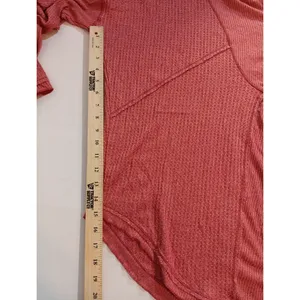 Free People Leo Henley Lg Oversized Long Sleeve Tunic Light Red Vintage... thumbnail 4
