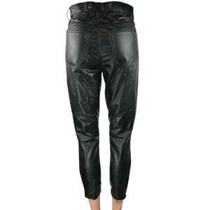 Abercrombie & Fitch Black Vegan Faux Leather Skinny High Rise Trousers Pants 4 thumbnail 3