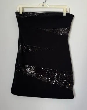 Forever 21 Strapless Black Sequin Bandage Dress thumbnail 1