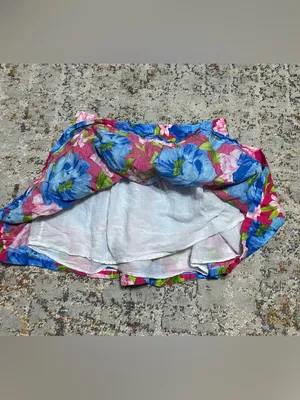 Y2K Hollister Mini Skirt size Large Floral blue pink thumbnail 6
