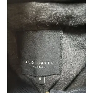 Ted Baker‎ London Blue Wool Sleeve Textured Coat Jacket Removable Collar Size 6 thumbnail 2