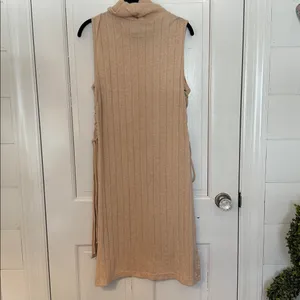 Anthropologie Beige Ribbed‎ Knit Turtleneck Sweater Dress size S EUC thumbnail 5