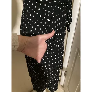 Anthropologie Tylho Dress Womens Small Black White Polka Dot Button Belted Sleeveless Pockets thumbnail 4