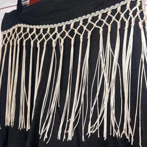 High Waisted Gauze Black Fringe Shorts | Women’s Large thumbnail 2