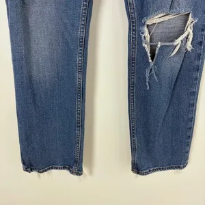 Abercrombie & Fitch The Ankle Straight Ultra High Rise Distressed Size 29/8 Long thumbnail 5