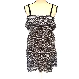 Mi Amore Y2K Boho Dress Sz M Festival Ruffle Convertible Straps Coachella Indie thumbnail 2