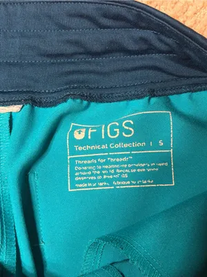 FIGS Teal Jogger Scrub bottom with Lime Drawstring size small R thumbnail 2