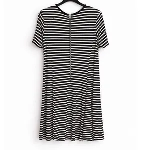Abercrombie & Fitch Black & White Striped Dress Size M‎ Loose Fit Back Zip thumbnail 8