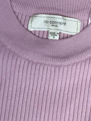 No Comment NY-LA Pink Ribbed Bodycon Sweater Dress Sheer Polka Dot Puff Sleeves thumbnail 8