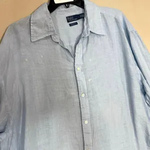 Polo Ralph Lauren women’s linen light blow oversized shirt Large thumbnail 4