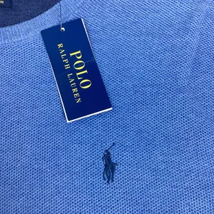Polo Ralph Lauren Mesh Knit Crewneck Sweater Blue New with tag Cotton Mens Large thumbnail 5