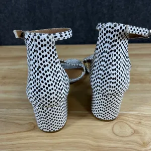 Steve Madden Irenee Polka Dot Block Heel Sandals Black White 7.5M thumbnail 10