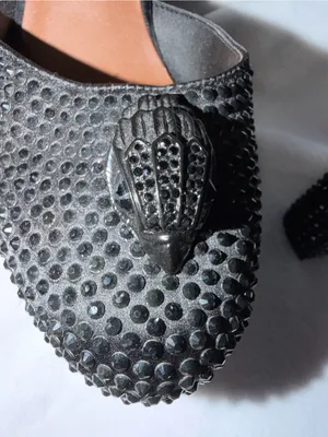 Kurt Geiger Black Crystal-Embellished Platform Slingbacks thumbnail 4