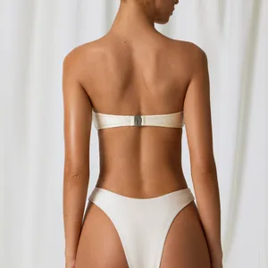 Oh Polly Cream Strapless Bandeau Bikini Bottom thumbnail 2