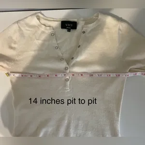 Vici Collection Cream Slim-Fit Ribbed Henley Bodysuit/Tee thumbnail 8