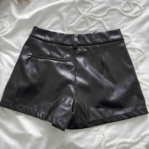 Shein Faux Leather Shorts Black thumbnail 3