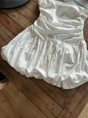 NWT More to Come Revolve White Sleeveless Bubble Mini Dress M thumbnail 6