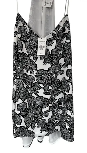 Express Black and White Floral Spaghetti Strap Top thumbnail 1