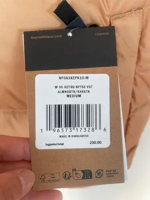 The North Face NWT Women 96 Retro Nptse Vst Almndbtr/ Khkstn size M thumbnail 11
