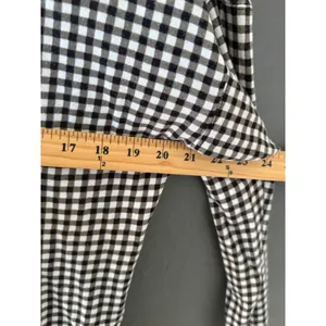 Alice +‎ Olivia Womens Gingham Checkered Sweatshirt Black White Preppy Small thumbnail 7