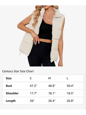 NEW Puffer Vest Outerwear Vests Puffy Oversized S thumbnail 3