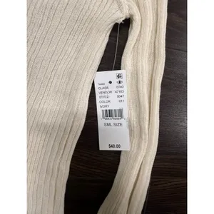 NWT PacSun Third Charm Ivory Ribbed Off-The-Shoulder Foldover Sweater - Size S‎ thumbnail 2