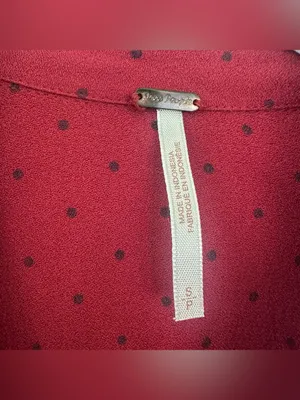 Free People Polka Dot Mini Dress Long Sleeve Button Up Women’s Small Red thumbnail 7