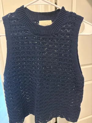 Navy Blue Knit Top thumbnail 1