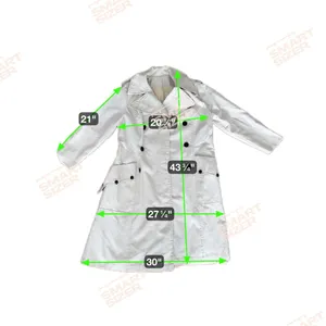 Vintage Cream Double Breasted Trench Coat Women's Long Sleeves M thumbnail 4
