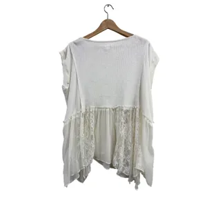 Kimchi Blue Urban Outfitters Ivory Lace Mixed Media Baby Doll Tunic Top Medium thumbnail 2
