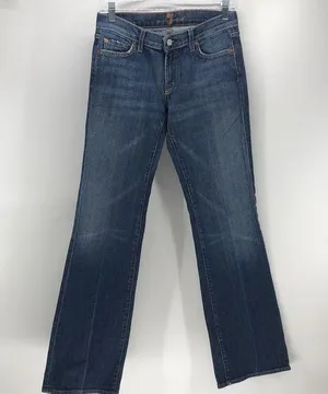 7 For All Mankind bootcut sparkle pockets Y2K jeans thumbnail 1