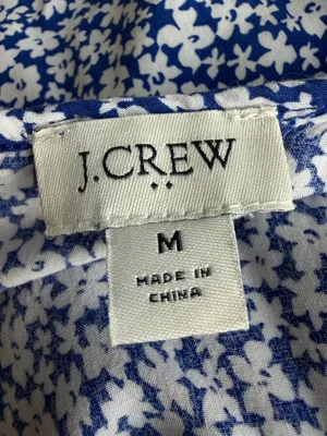 J. Crew Floral Tiered Midi Dress in Blue and White Size Medium thumbnail 8
