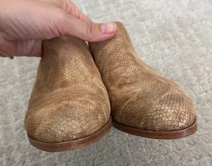 Johnston & Murphy Trista Mule Leather pointy toe clog boot metallic snake print thumbnail 10