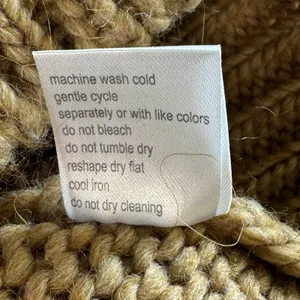Elsamanda Italy Alpaca Wool Blend Chunky Knit Sweater Tan White Stripe Large‎ L thumbnail 5