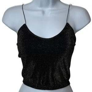 Intimately Free People Gold Sparkle Micro Brami Tank Festival Rave Whimsical M/L thumbnail 2