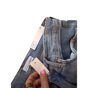 LOFT The Kick Crop Jeans Womens 27 Tall Curvy High‎ Rise Light Wash Raw Hem NWT thumbnail 3