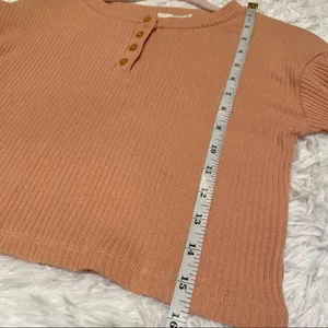 Lush Cropped Ribbed Sweater in Cafe Crème XS thumbnail 5