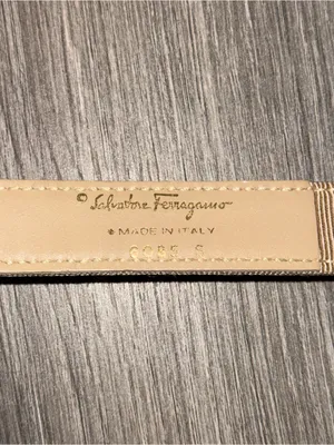 Authentic Salvatore Ferragamo Beige Vara Bow Ribbon Belt thumbnail 6