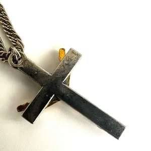 Silver gold tone cross pendant necklace thumbnail 7