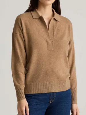 Quince Mongolian Cashmere Polo Sweater Size Medium Women’s thumbnail 1