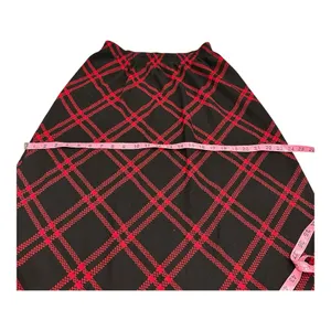 Ecco Eccobay Vintage Taylor Swift Style Red Black Plaid Wool A-Line Midi Skirt‎ Med thumbnail 5