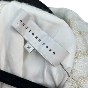 Endless Rose Suited Tweed Romper Plaid Check White Gold‎ Size Medium thumbnail 13