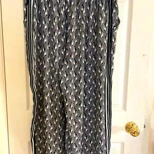 Max Studio Wide Leg Black and Off‎ White Pants thumbnail 2