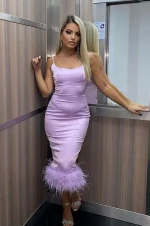 House of CB Helena Orchid Satin Midi Dress XS thumbnail 1