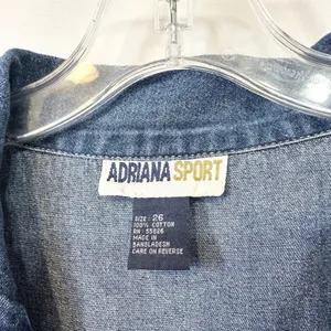 VTG Adriana Plus Size 26 Denim Top Y2K Button Red‎ Floral Patchwork Western 551 thumbnail 10