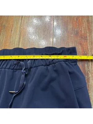 Lululemon Stretch Mid-Rise Cropped Pant 23" True Navy Blue Drawstring Trousers 4 thumbnail 9