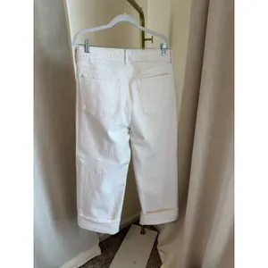 Old Navy Sky-Hi Extra High-Rise Wide Leg Jeans Women's Size 12 White Distressed thumbnail 2
