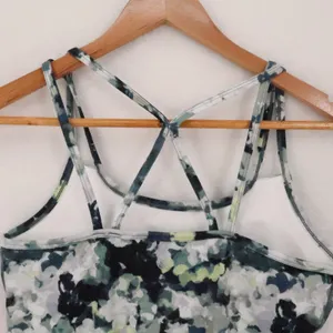 Womens Size S Green Watercolor Activewear Strappy thumbnail 9
